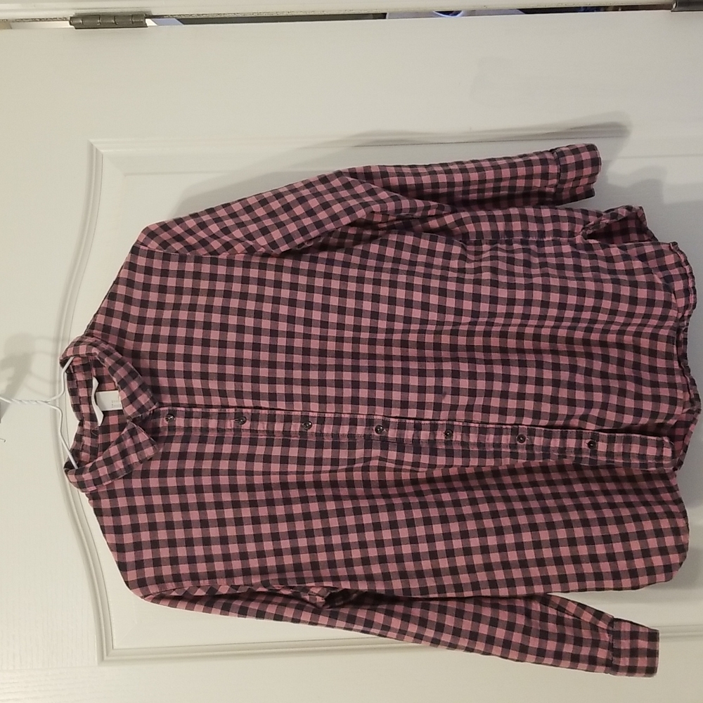 H&M Long Sleeve Check Button Down Shirt Size 12